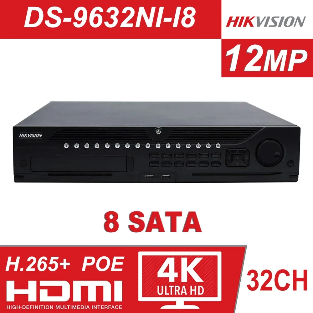 

Hikvision Professional 32 Channel CCTV System DS-9632NI-I8 Embedded 4K 32 CH NVR Up to 12 Megapixels Resolution 8 SATA 2 HDMI