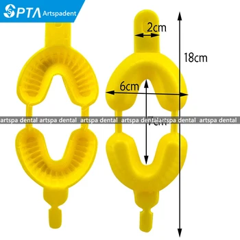 

100 PCS Medium Yellow Dental Fluoride Disposable Dual Arch Trays for Gel or Foam for Dentist