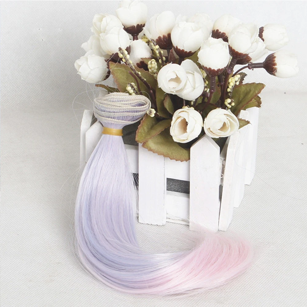Fashion 15100cm DIY Mini Tresses Doll Wig High-Temperature Material Straight Hair Wig For BJD High-Temperature Doll Accessories (5)