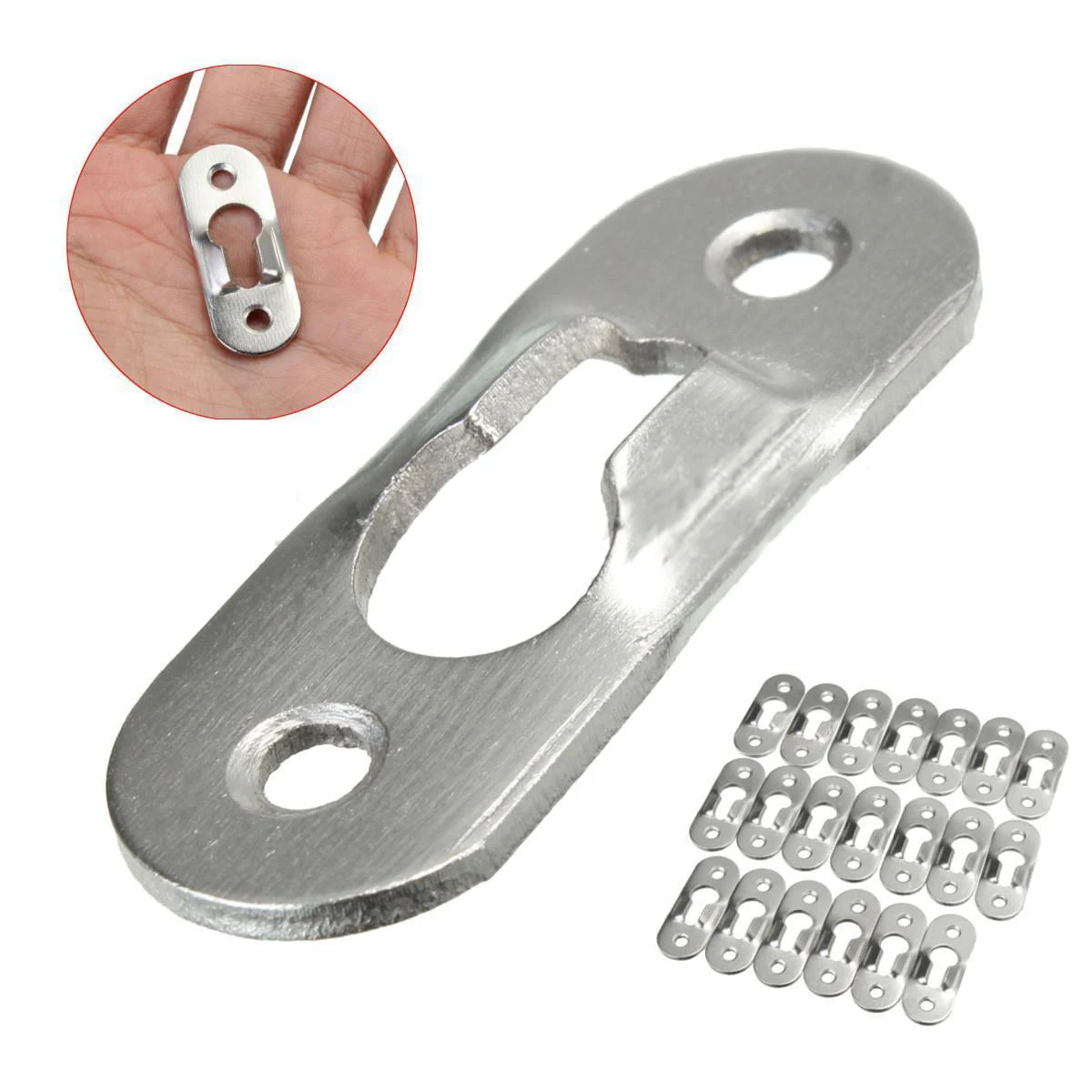 Mayitr 10/20Pcs Picture Hangers 44mm x 16mm Metal Keyhole Hanger