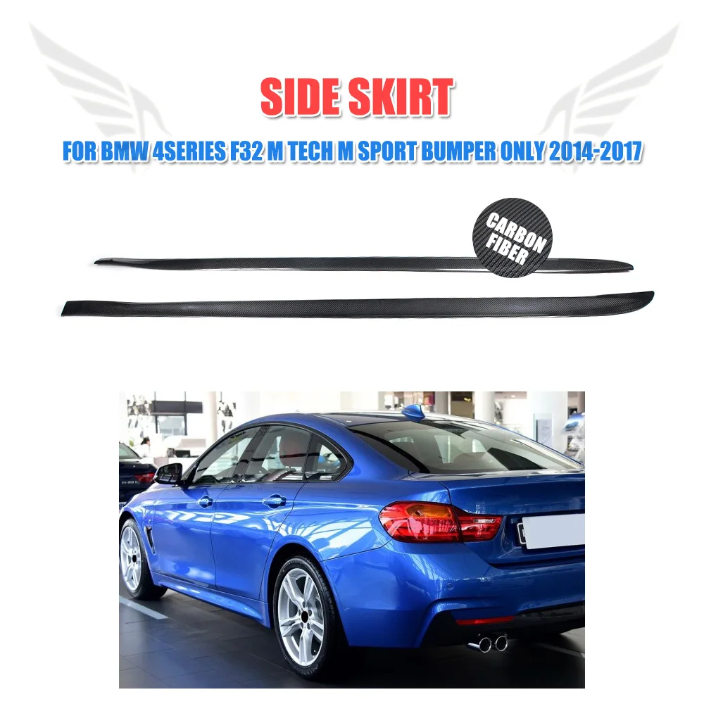 

2PCs/Set Carbon Fiber Side Skirts Extension Door Upper Aprons for BMW 4 series F32 M Tech M Sport Bumper Only 2014-2017