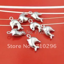 20 шт./лот твердое 925 Серебряная фурнитура 7x10,4 мм 925 серебряные ювелирные изделия, подвески-талисманы аксессуары