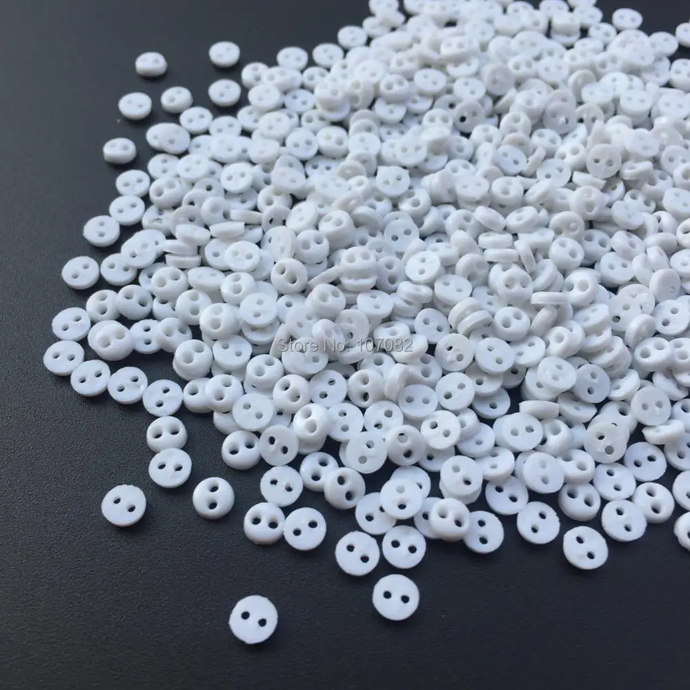

1000pcs 4mm Mini Tiny Buttons Resin Round Sewing Doll Clothes White Button Embellishments Scrapbook Cardmaking