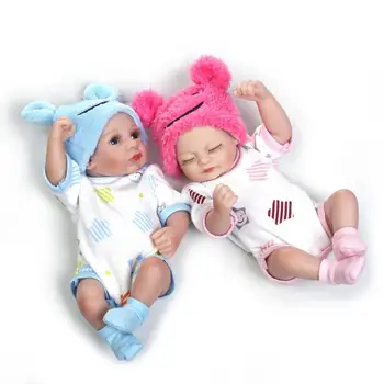

New NPK 25cm Cute Silicone Reborn Baby Dolls Toy Twins Newborn Boy Girl Dolls Bedtime Play House Bathe Toy Birthday Gift