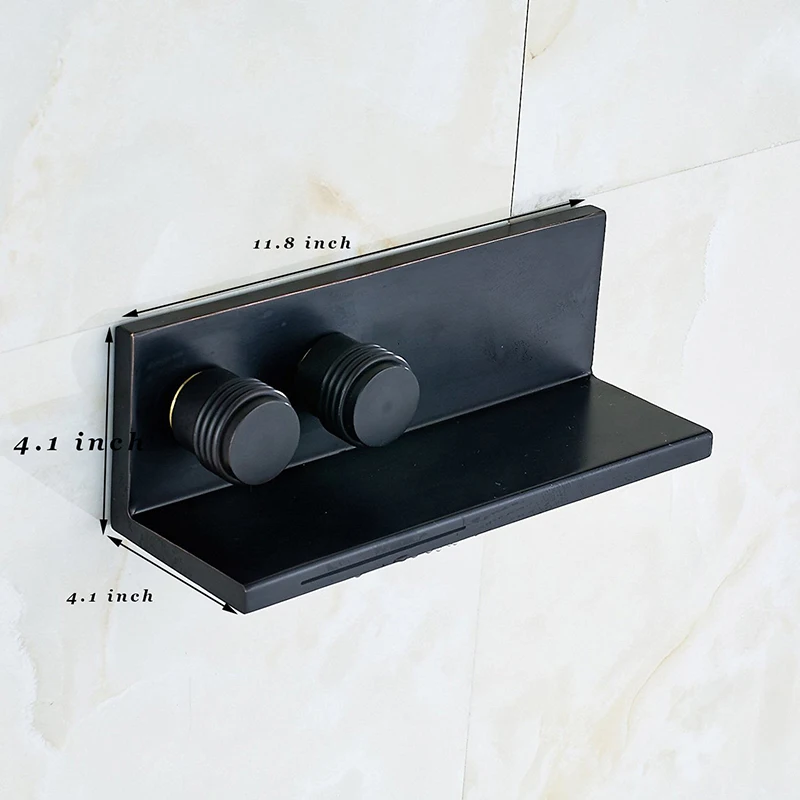 Ulgksd кран для ванной комнаты Водопад кран для ванной стиль черный BrassDual ручки двойной контроль настенный смеситель