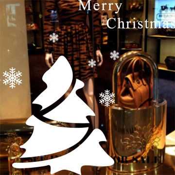 DCTAL Christmas Sticker X mas Decal Posters Vinyl Wall Decals Decor Mural Glass Shop Window Home Decoration