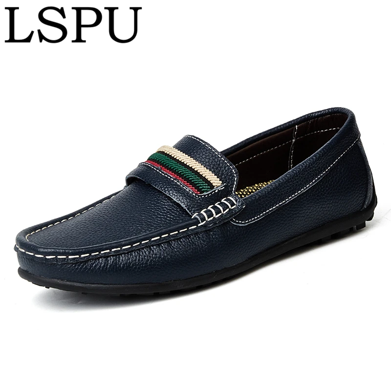 

Hot Sale Genuine Leather Men Driving Shoes Slip-on Breathable Casual Boat Shoes Moccasins Fashion Loafers Man Plus Size 38-47