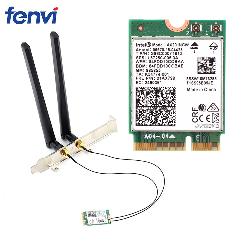 3000 Мбит/с Bluetooth 5 0 беспроводной AX201NGW Wifi Настольный комплект антенны для NGFF/M.2 CNVIo2