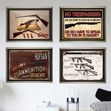 Пистолеты Винтаж жестяная вывеска бар украшение для стен дома, паба ретро металл искусство пиво кофе плакат тарелка 1001(268