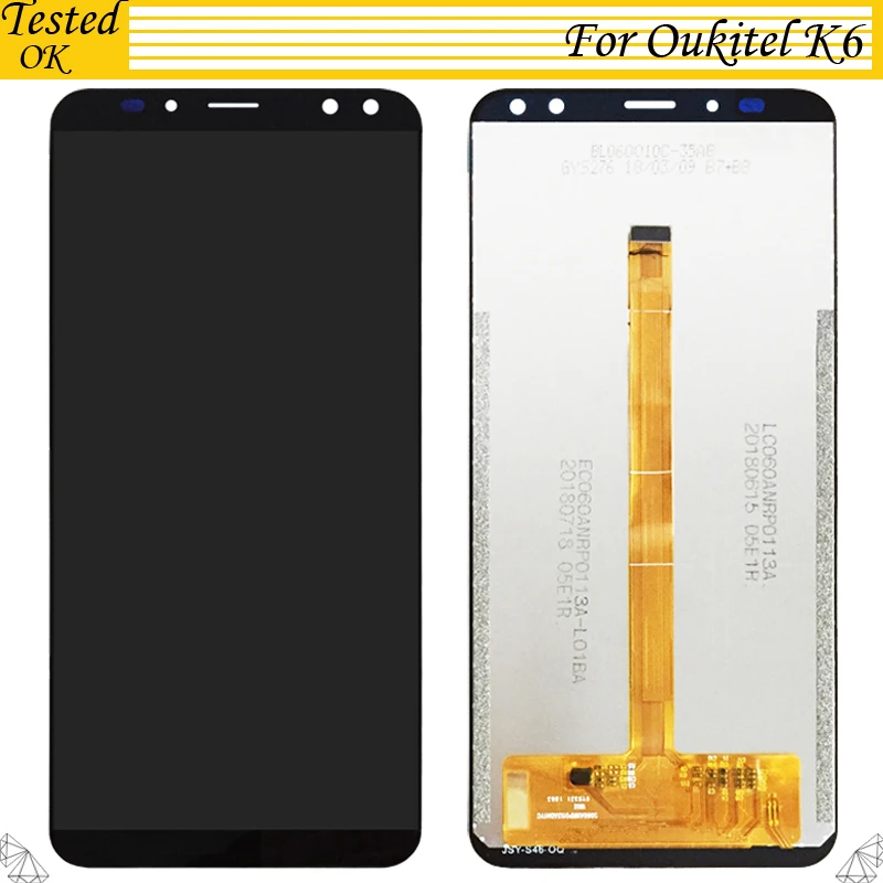 

100% Tested Working 5.99 inch For Oukitel K6 LCD Display+Touch Screen LCD Digitizer Replacement Assembly For OukitelK6 LCD