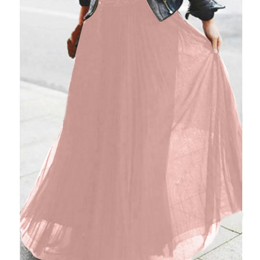 Модные однотонные юбки в стиле ампир женские сексуальные вечерние шифоновые юбки с высокой талией, на шнуровке, на бедрах, длинная юбка jupe femme harajuku trendyol# C