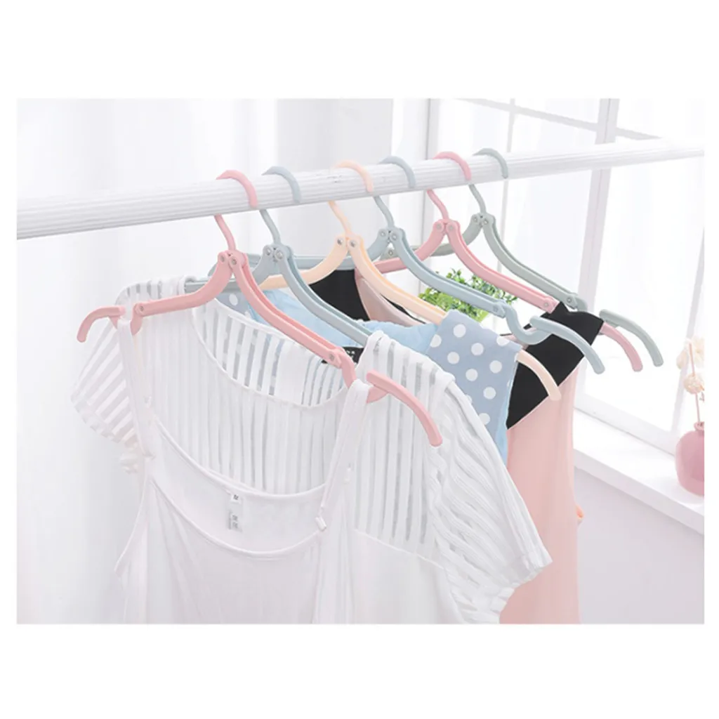 

10PCS Coat Hanger Clothes Organizer Rack Travel Foldable Hanger New Magic Portable Folding Plastic Laundry Clothing Shelf Holder
