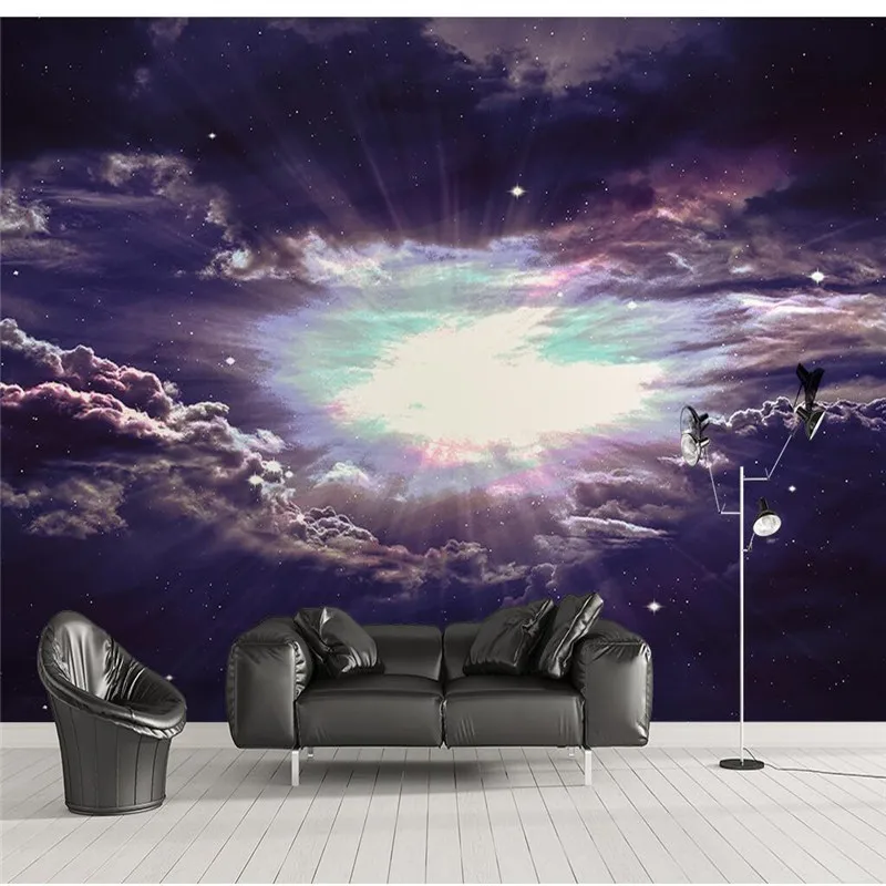 

beibehang Wallpaper Universe Sky Solar System Background Modern Europe Art Mural for Living Room Large Painting Home Decor