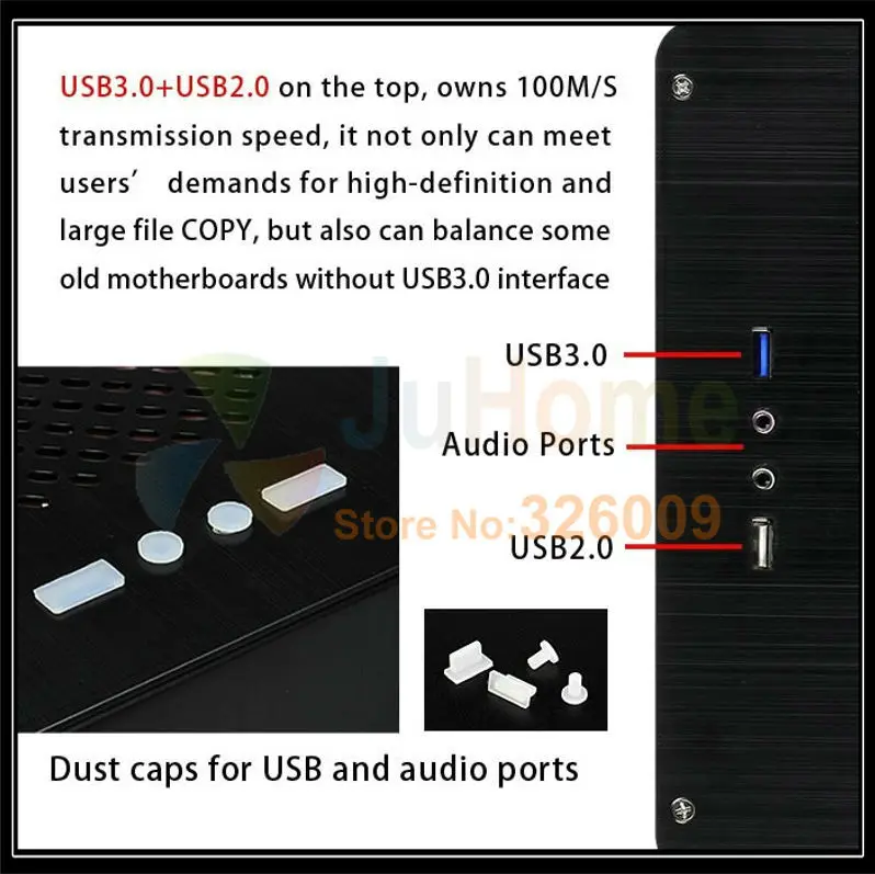 HTPC mini-ITX шасси, алюминий, USB3.0, 3,5 ''HDD, Поддержка питания подставки, мини Чехол HTPC, wifi COM PCI аудио порты, Realan D3