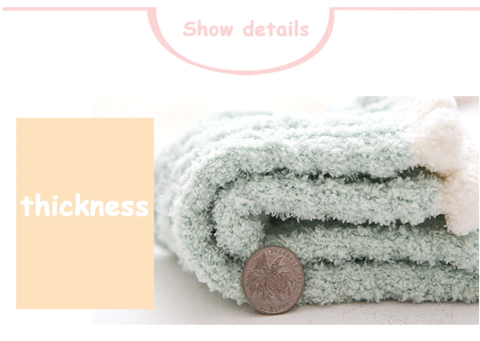 Hot adies Comfortable Winter New wWrm Bed Socks Floor Home Fluffy Candy Color Socks Coral Fleece Feet In The Tube Christmas (13)