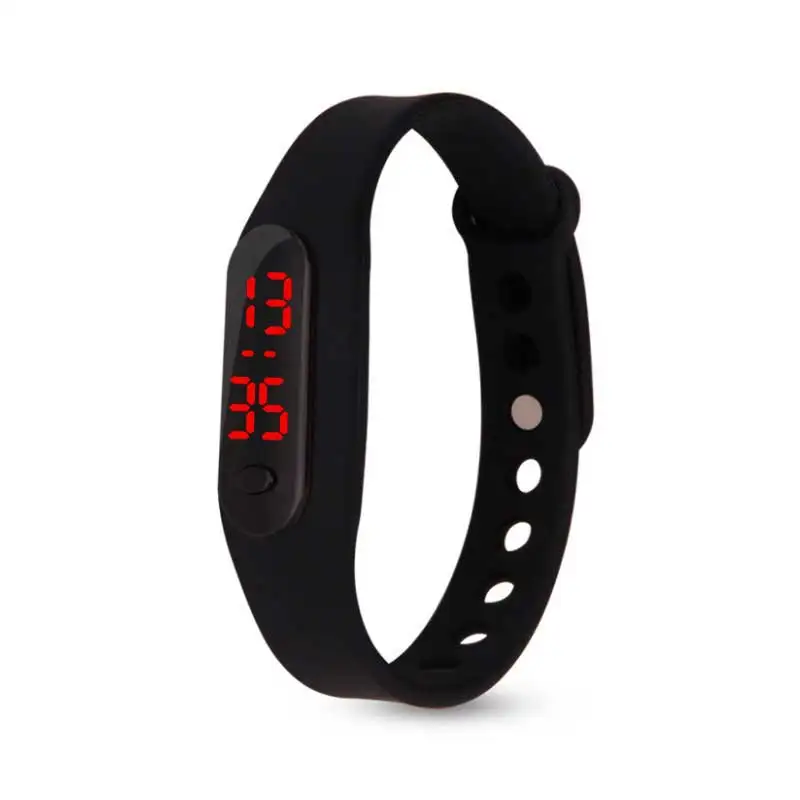 Высокое качество дешевые детские цифровые часы цветные спортивные часы для мальчика и девочки резиновый светодиодный детские часы для студентов подарки 12 часов - Цвет: Black