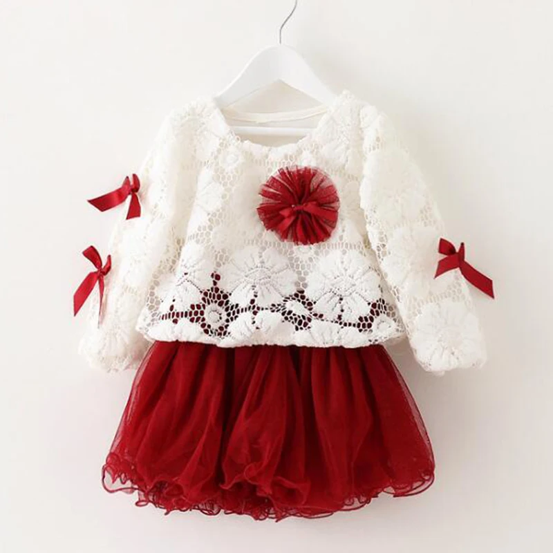 Online Halilo Bayi Gadis Putri Gaun Bunga Busur Bayi Gadis Ulang Tahun Pertama Pakaian Gadis Kecil Pakaian Bayi Gadis Lengan Panjang Gaun