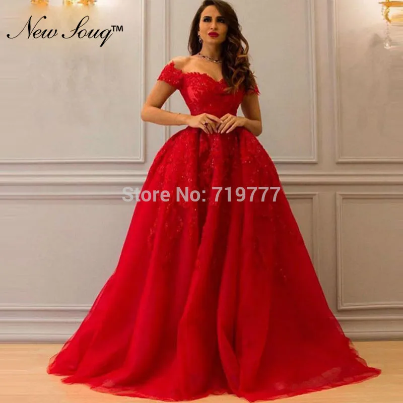 ^Cheap Rode Gezwollen Prom Jurken Arabische Avondjurken 2019 Custom Made Applique Goedkope Wedding Party Dress Vestido Longo Dubai Abaya Kaftan