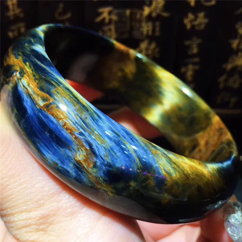 

Genuine Natural Pietersite Bangles 58.7mm Gemstone Crystal 19.5x8mm Size For Women Female Gift Fashion Bangle Luxury Jewelry