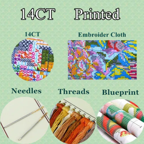 Большой размер Цветок ириса DMC Вышивка крестиком DIY рукоделие 14CT 11CT Счетный Китай наборы для вышивки крестиком для рукоделия бесплатно - Цвет: 14CT Printed Pattern