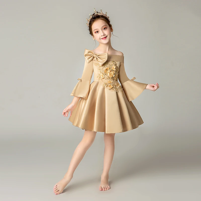 Платья с цветочным узором для девочек, винтажный костюм принцессы для детей 2-12 лет, Детские Модные Вечерние Платья