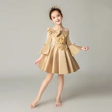 Платья с цветочным узором для девочек, винтажный костюм принцессы для детей 2-12 лет, Детские Модные Вечерние Платья