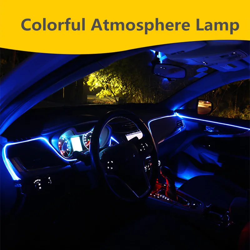 5x 6 2M Sound Active EL Neon Strip Light RGB LED Car font b Interior b