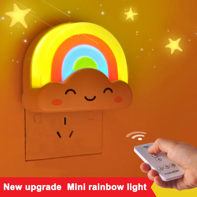 Rainbow Lamp Light/Sound/Remote Control Baby Night Light Lovely Rainbow