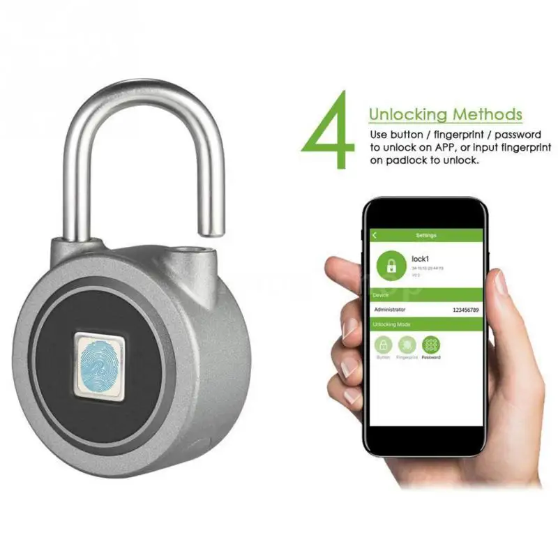 

Mini Bluetooth Lock Phone APP Waterproof Keyless Fingerprint Lock Unlock Anti Theft Padlock Door Lock For IOS Android~