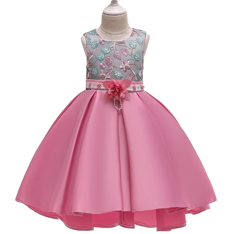 

Girls Christmas Dress Flower Bow Satin Embroidery Princess Birthday Evening Party Children Kids Dresses for Girls Vestidos
