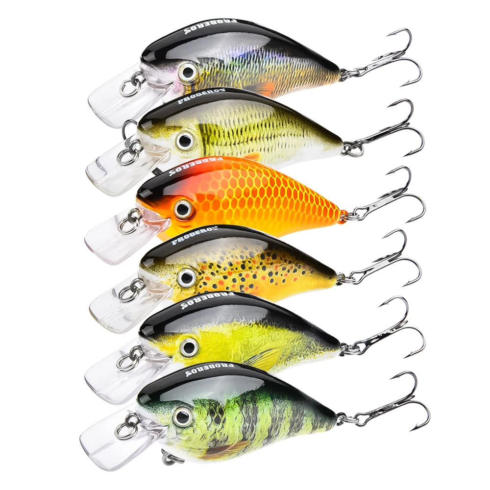 PROBEROS طعوم صيد معقوفة المتذبذب Crankbaits ل مخطط باس الصيد معالجة السنانير 3D الطباعة الاصطناعي الطعوم الثابت Pesca PROBEROS طعوم صيد معقوفة المتذبذب Crankbaits ل مخطط باس الصيد معالجة السنانير 3D الطباعة الاصطناعي الطعوم الثابت Pesca