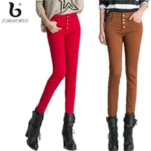 FINEWORDS Colored Skinny Jeans Woman High Waist Push Up Jeans American Brand Plus Size Denim Legging