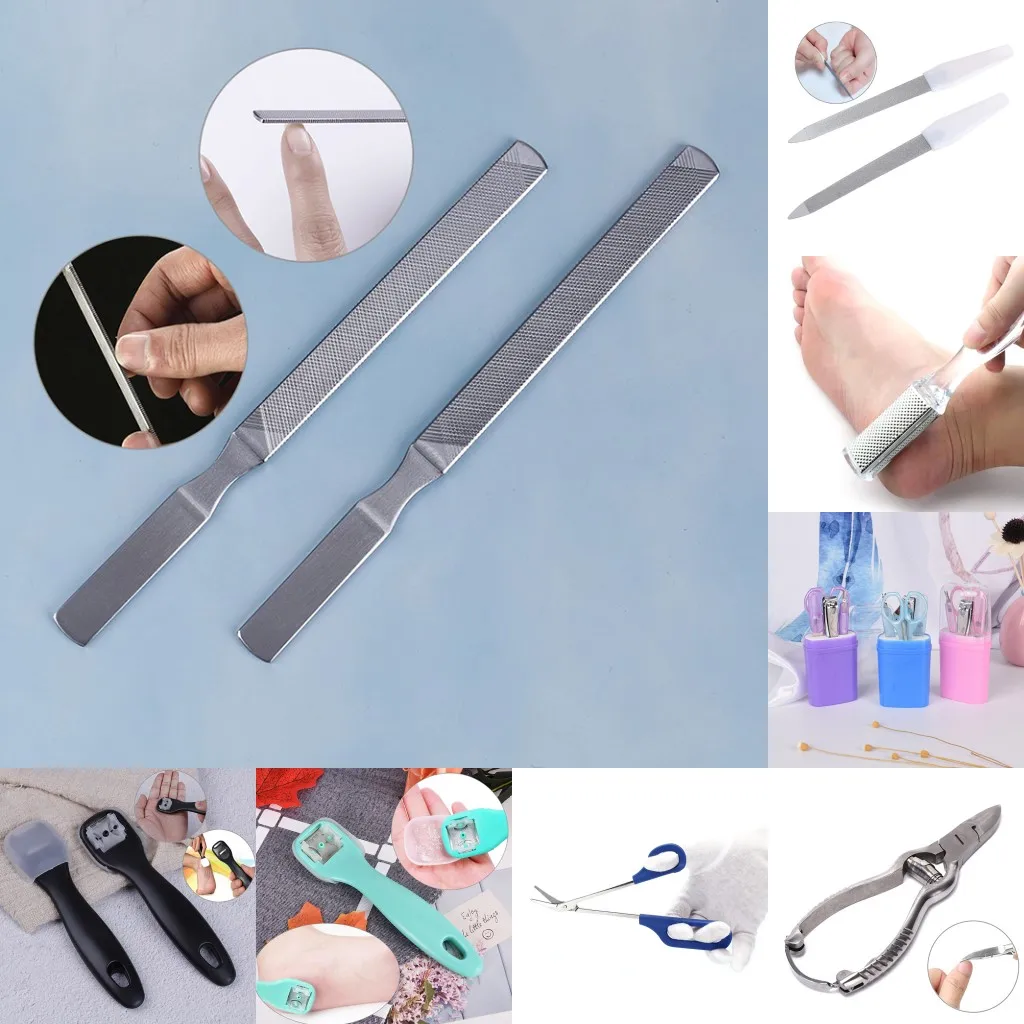 

2019 New 9 Styles Nail File Scrub Hard Dead Skin Remover Trimmer Toenail Scissor Nail Clipper Pedicure Outdoor Camping Tool