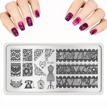 Nail Design New Nail Stamping Plates Lace Butterfly Crystal Pattern Stamp Polish Stainless Nail Art Templates Health Beauty 2016