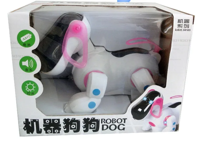 [Темила] Многофункциональный электронный питомец умный робот собака ходьба звук и свет далматинцы Танцы Музыка Подушка-собака подарок - Цвет: Розовый