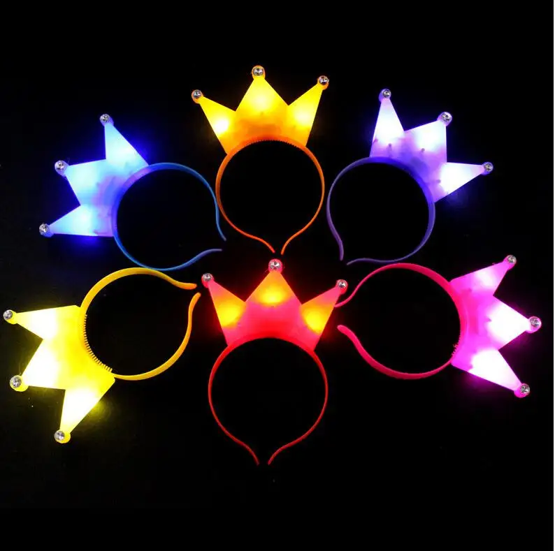 12pcs/lot Glow light Crown Xmas led light headwear for birthday party