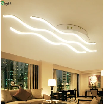 

Modern Novelty Wave Aluminum Led Ceiling Lights Lustre Acrylic Dining Room Led Ceiling Lamp Bedroom Led Ceiling Light Fixtures