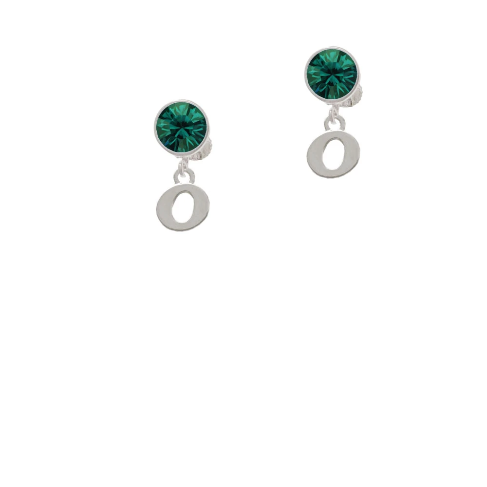 Small Initial - O - Crystal Clip On Earrings (5)
