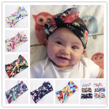 

1pcs Girls Headwear Head Wraps Floral Printing Turban Headband Newborn Infants Hair Accessories