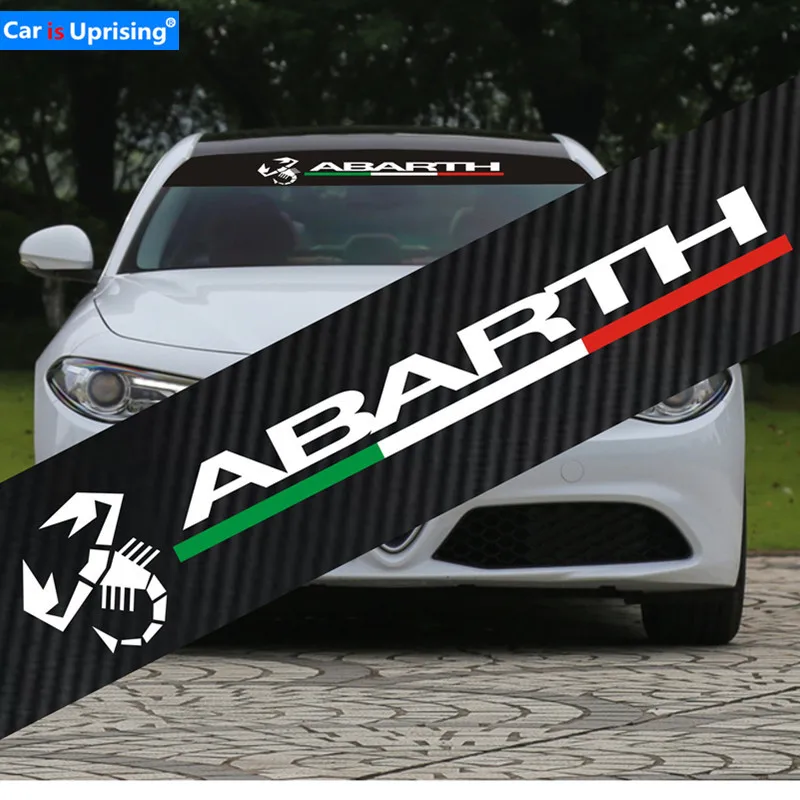 

Car Front Windshield Stickers Italy Sports Decal Styling For Abarth fiat 500 grande punto bravo doblo panda ducato Car styling