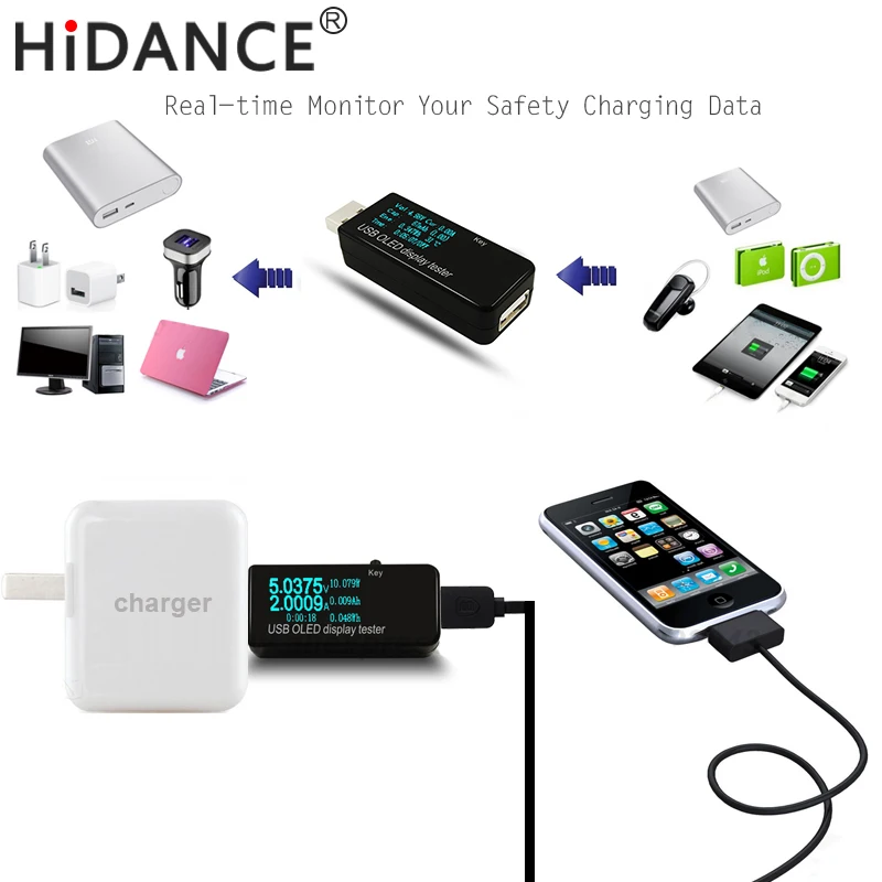 Ceny OLED 128x64 USB Tester DC woltomierz mierniki napięcia prądu moc banku pojemność baterii monitor qc3.0 telefon ładowarka detektor