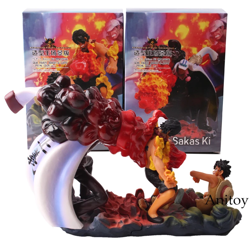 Аниме one piece The Death Of Ace Summit War Luffy& Ace VS Sakazuki ПВХ фигурка Коллекционная модель игрушки 10-12,5 см