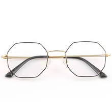 Корейская версия ретро квадратная восьмиугольная Полигональная плоская линза ультра-светильник оправа для очков металлическая оправа Ретро оправа для очков