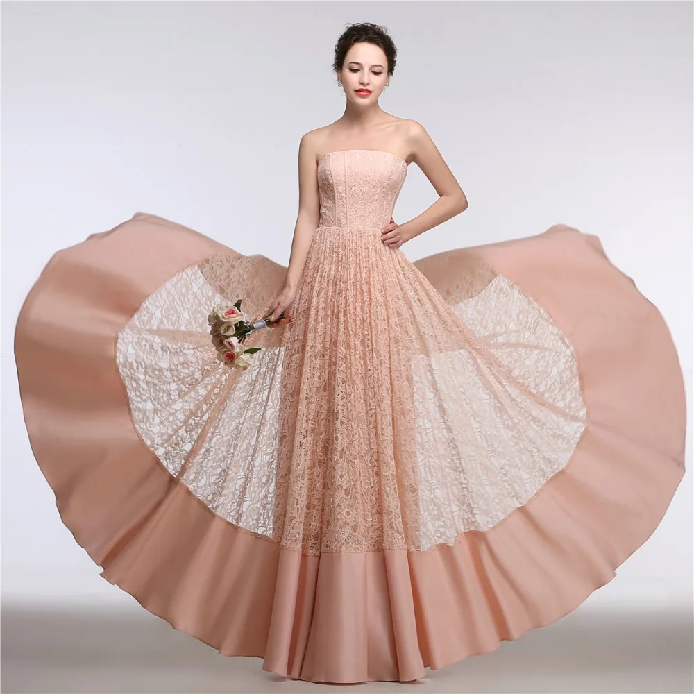 New Arrival Real Photo Vintage Sexy Backless Floor-length Prom Dresses For Teens Plus Size A-line Strapless Vestidos De Noche | Свадьбы и