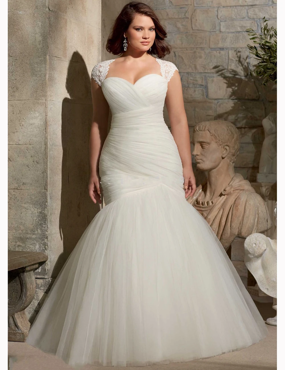 Wedding Drop Waist Wedding Dress cap sleeve drop waist wedding dress promotion shop for promotional sleeves corset back court train sweetheart gown big size tulle mermaid plus mom
