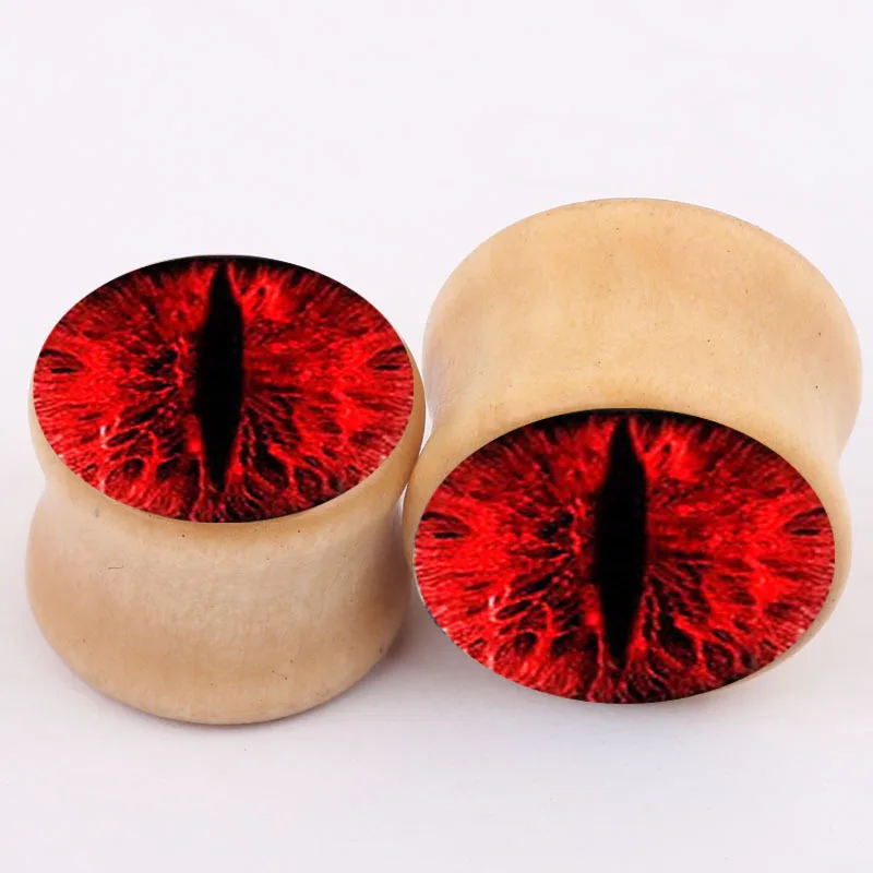 2pcs Blood red eyes fashion font b earrings b font plugs and tunnels piercing jewelry ear