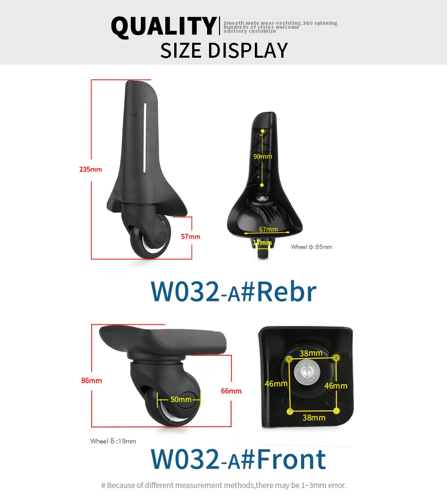 Колеса для багажа, запасные части для багажа, чехол для багажа, запчасти для ремонта багажа, универсальный чехол для костюма, бесшумные ролики