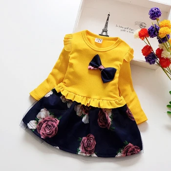 

2018 new spring autumn/winter/summer Girls Kids Boys Floral dress comfortable cute baby Clothes Children Clothing
