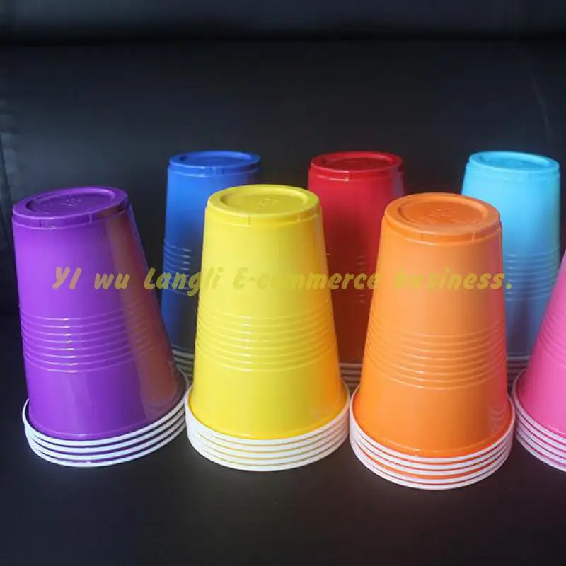 

50pcs/lot 450ml Disposable Cups Color Tasting Cup Coffee Upset Pp Cup for Milk tea Fruit juice party supplies