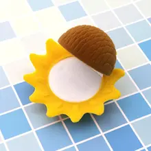 Бархатное милое желтое кольцо «Подсолнух» шкатулка для серег подарочные коробки для показ драгоценностей упаковка для Дня матери